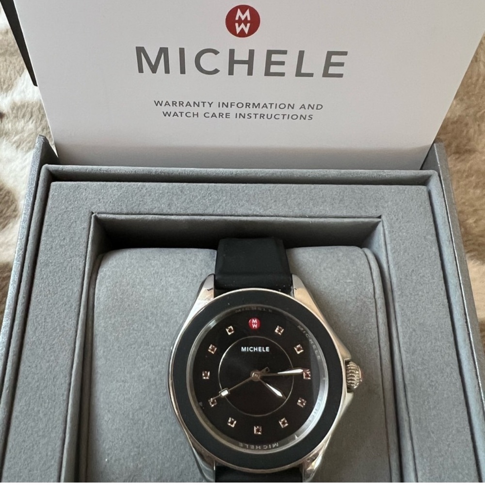 Michele cape topaz jelly watch - pink stones